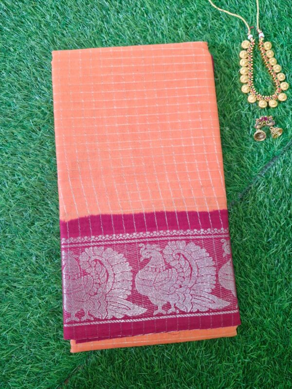Silver Zari Check