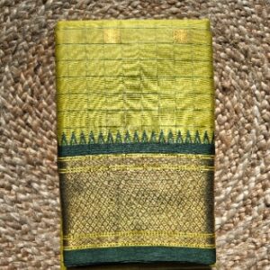 SEMI KANCHI SILK-YELLOW+GREEN